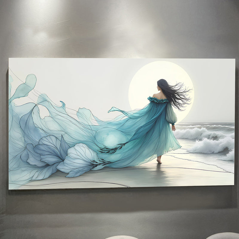 Abstract ocean canvas wall art