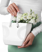 Sculptural Ceramic Handbag Vase — White