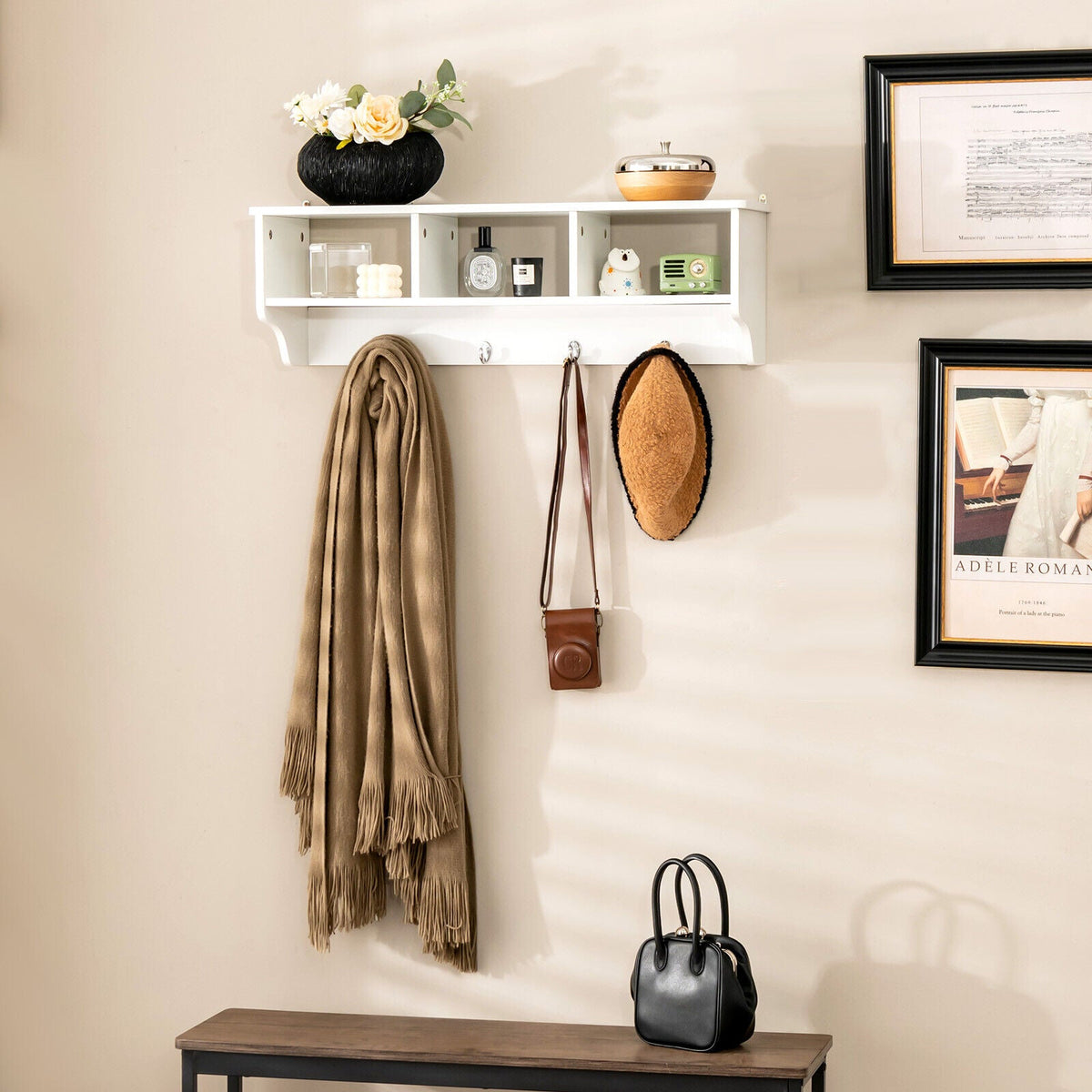 EntryDrop Wall Cubby + Hook Organizer