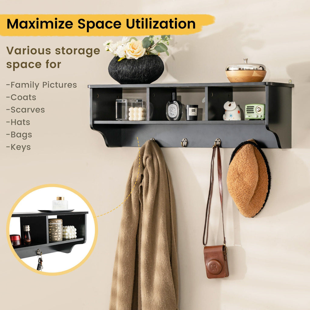 EntryDrop Wall Cubby + Hook Organizer