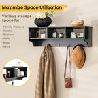 EntryDrop Wall Cubby + Hook Organizer