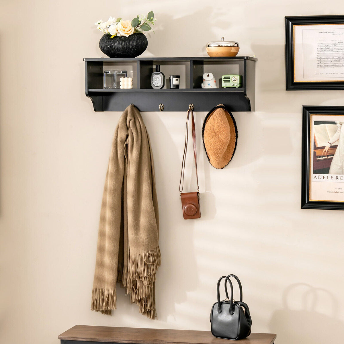 EntryDrop Wall Cubby + Hook Organizer