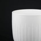 White Stoneware Planters — Set of 3