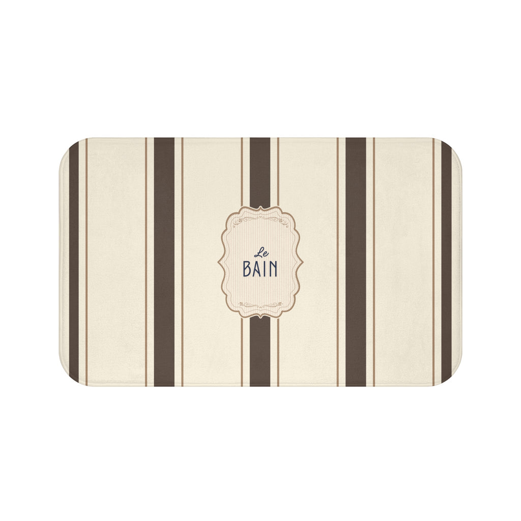 Le Bain Striped Bath Mat — Brown