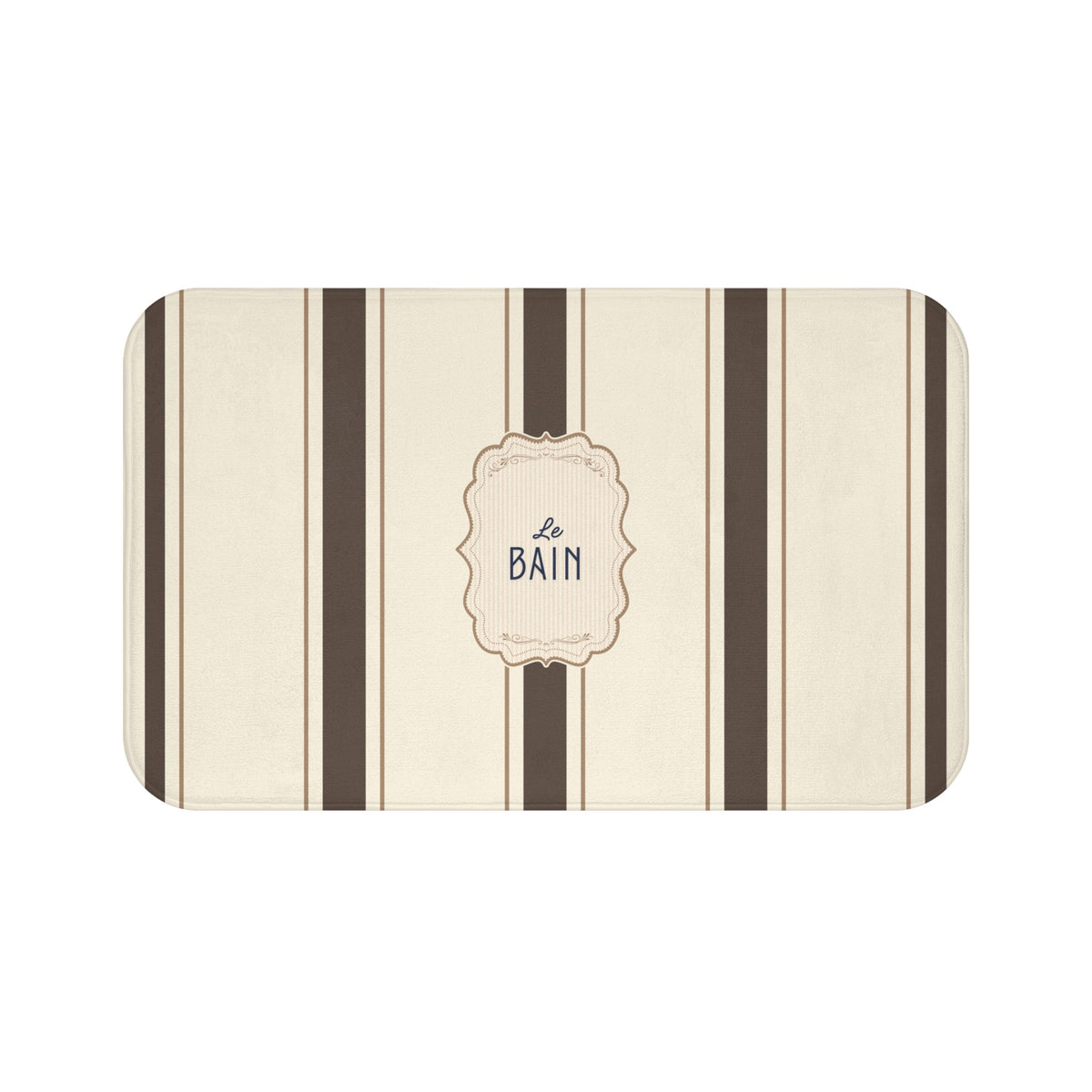 Le Bain Striped Bath Mat — Brown