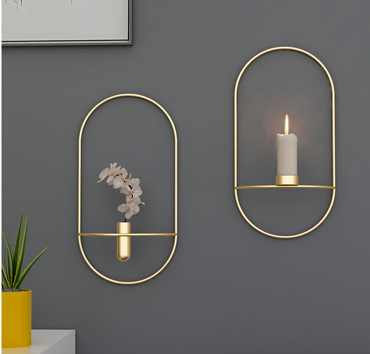 Geometric Metal Wall Candle Holder
