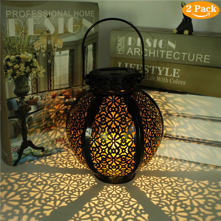 Solar Wrought-Iron Hanging Lantern