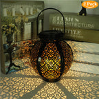 Solar Wrought-Iron Hanging Lantern