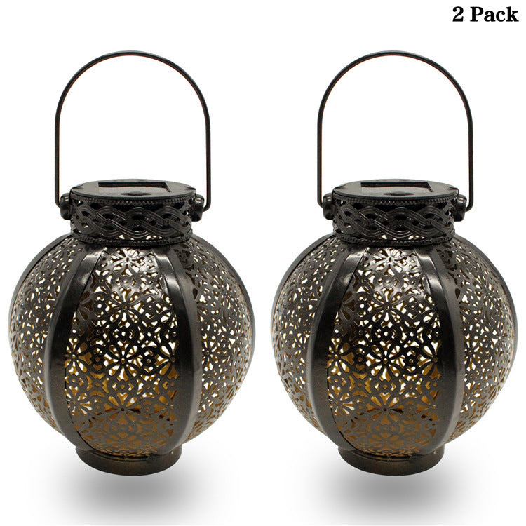 Solar Wrought-Iron Hanging Lantern