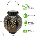 Solar Wrought-Iron Hanging Lantern