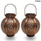 Solar Wrought-Iron Hanging Lantern