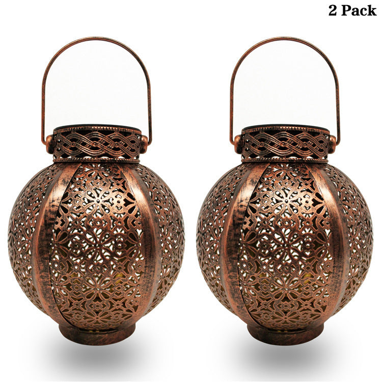 Solar Wrought-Iron Hanging Lantern