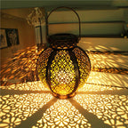 Solar Wrought-Iron Hanging Lantern