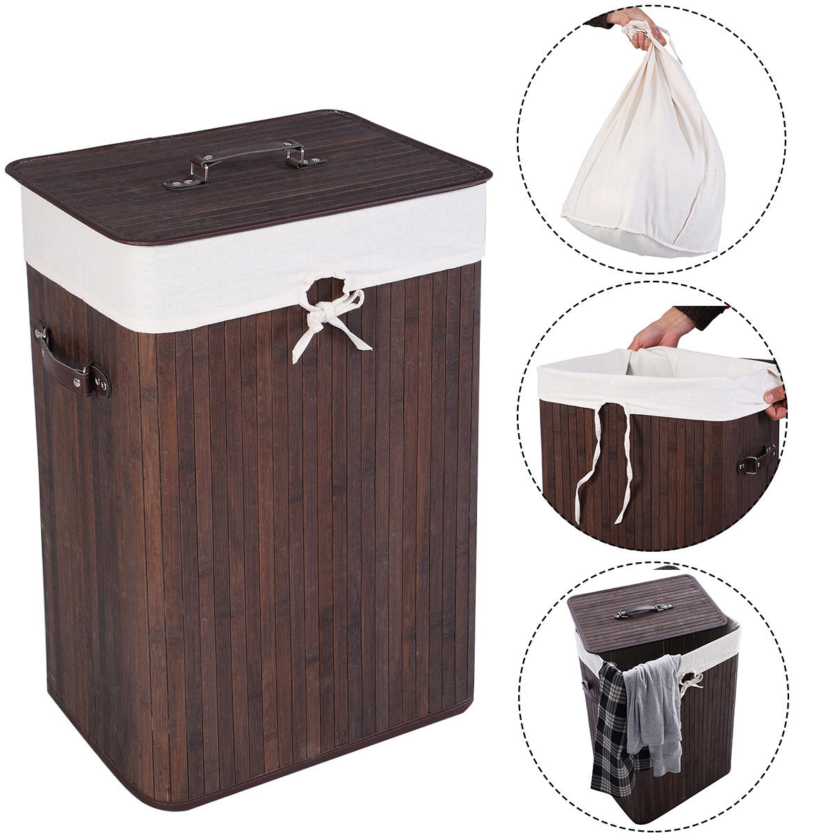 Bamboo Laundry Hamper with Lid