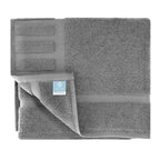 Grey & White Cotton Bath Mats — Set of 2