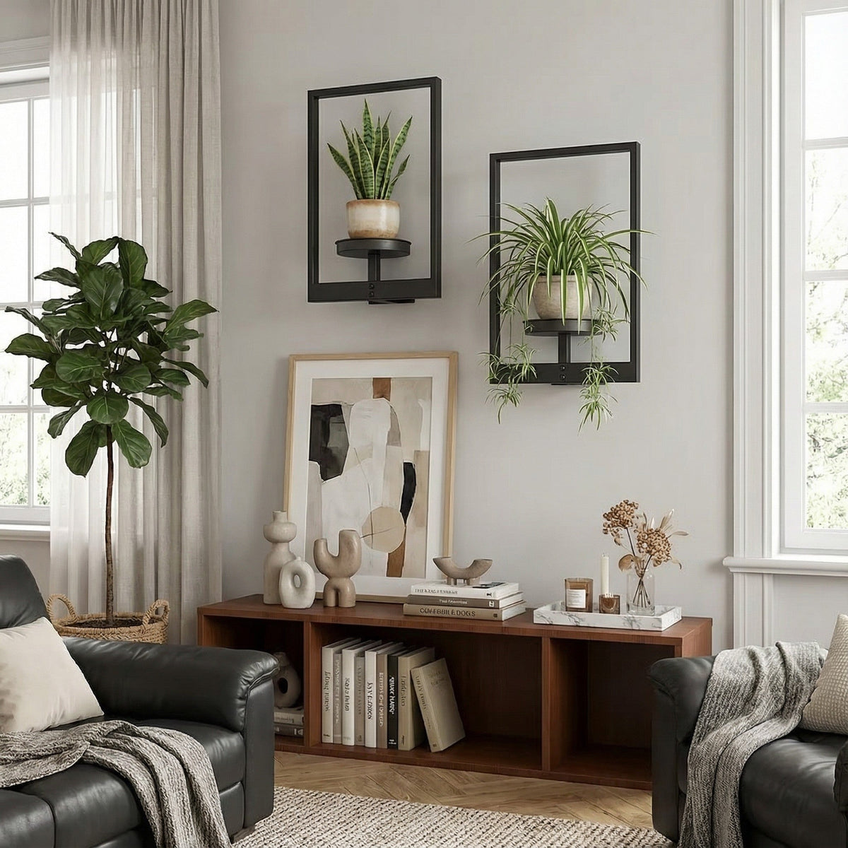 Window-Frame Plant Display Shelf — Set of 2