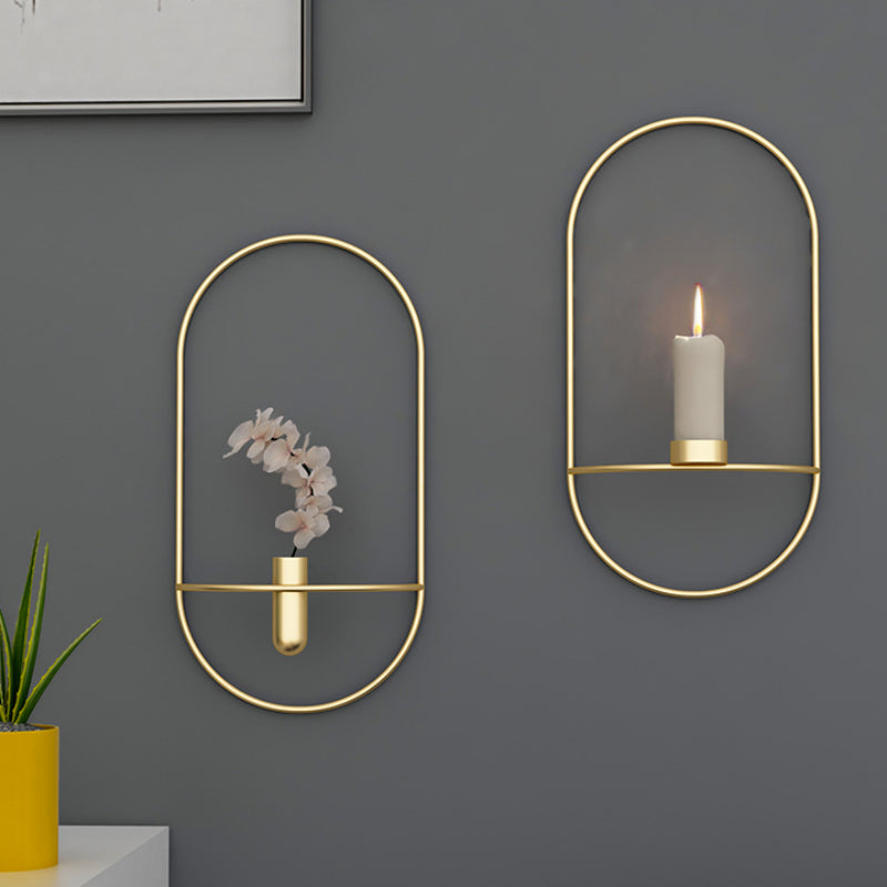 Geometric Metal Wall Candle Holder