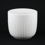 White Stoneware Planters — Set of 3
