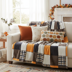Fall Plaid Fleece Throw Blanket