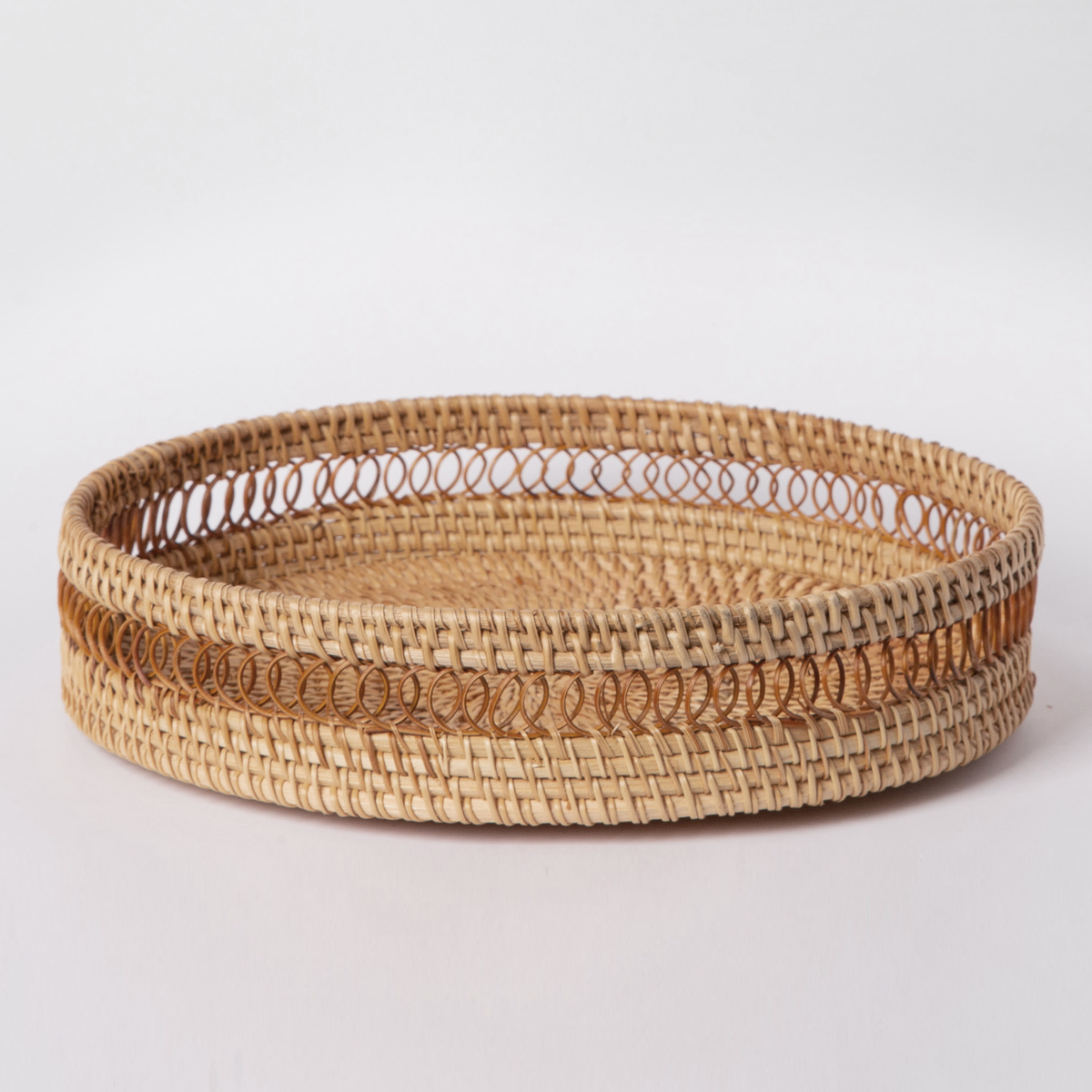 White Woven Rattan Tray