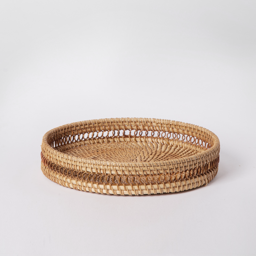 White Woven Rattan Tray