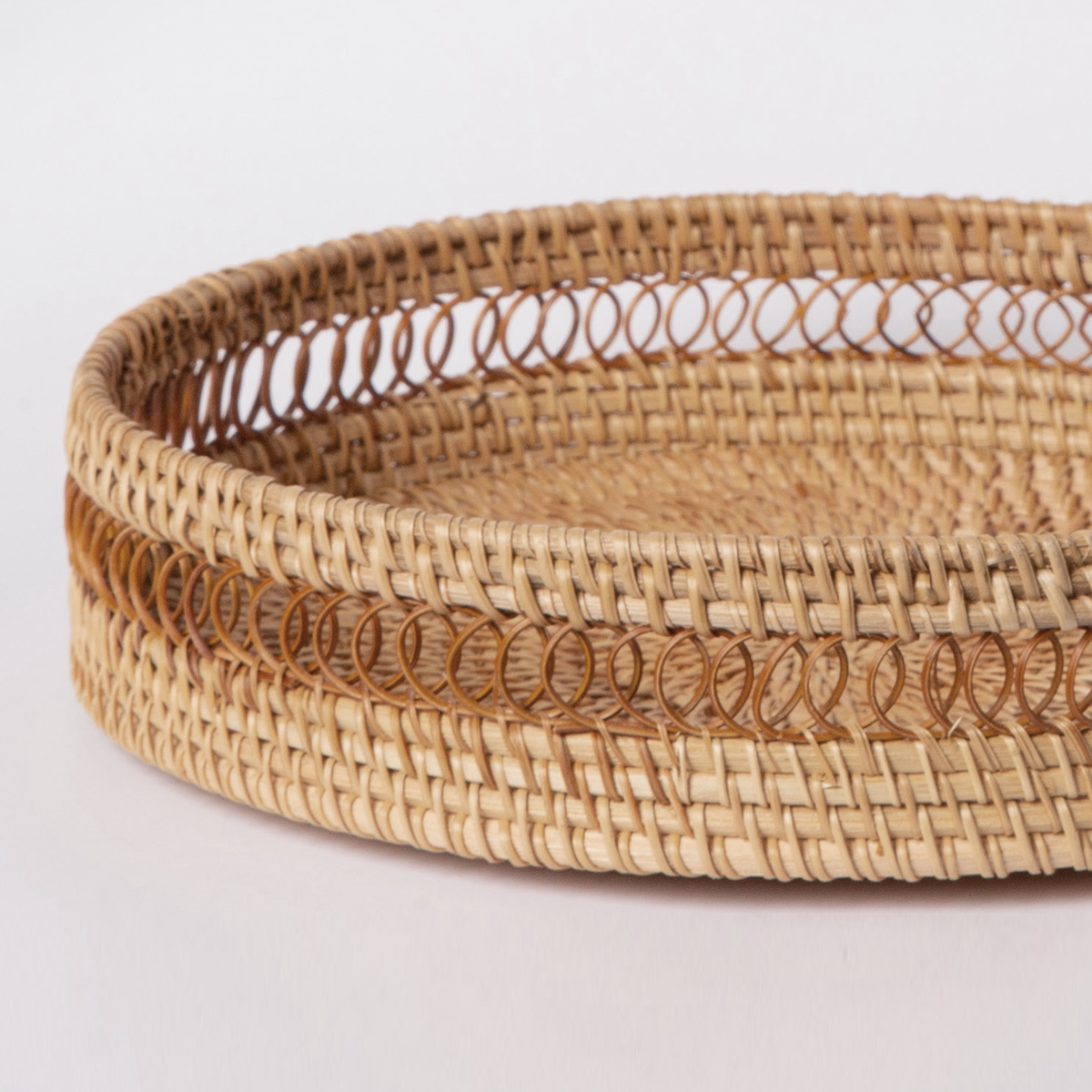 White Woven Rattan Tray