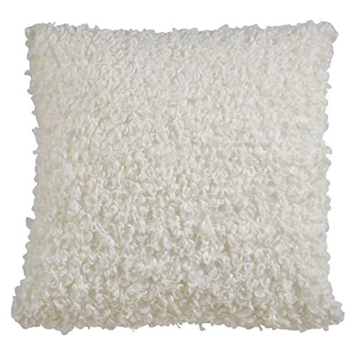 Ivory Faux-Lamb Fur Accent Pillow