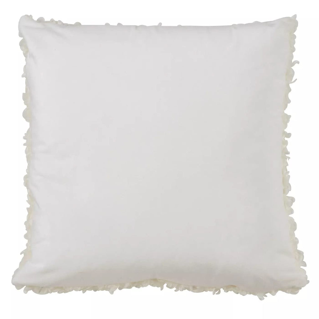 Ivory Faux-Lamb Fur Accent Pillow
