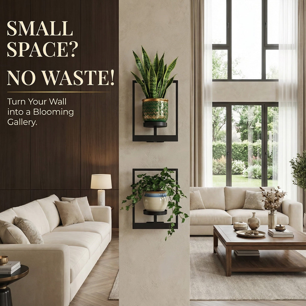 Window-Frame Plant Display Shelf — Set of 2