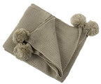 Natural Chunky Knit Pom Throw