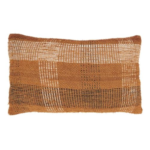Rust Plaid Woven Pillow Cover