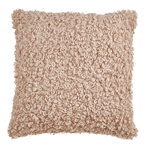 Ivory Faux-Lamb Fur Accent Pillow