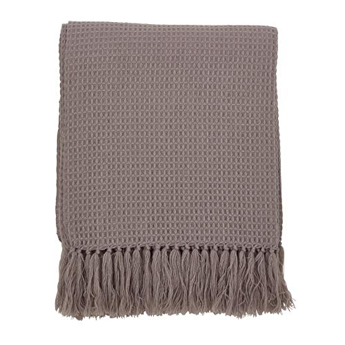 Ivory Waffle Tassel Throw