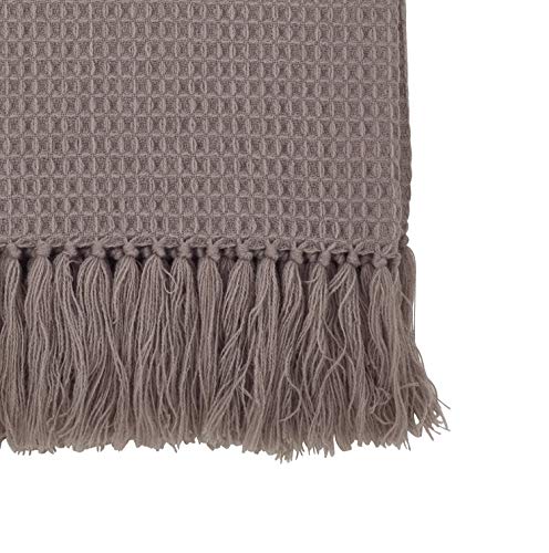 Ivory Waffle Tassel Throw