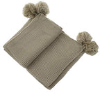 Natural Chunky Knit Pom Throw