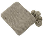 Natural Chunky Knit Pom Throw