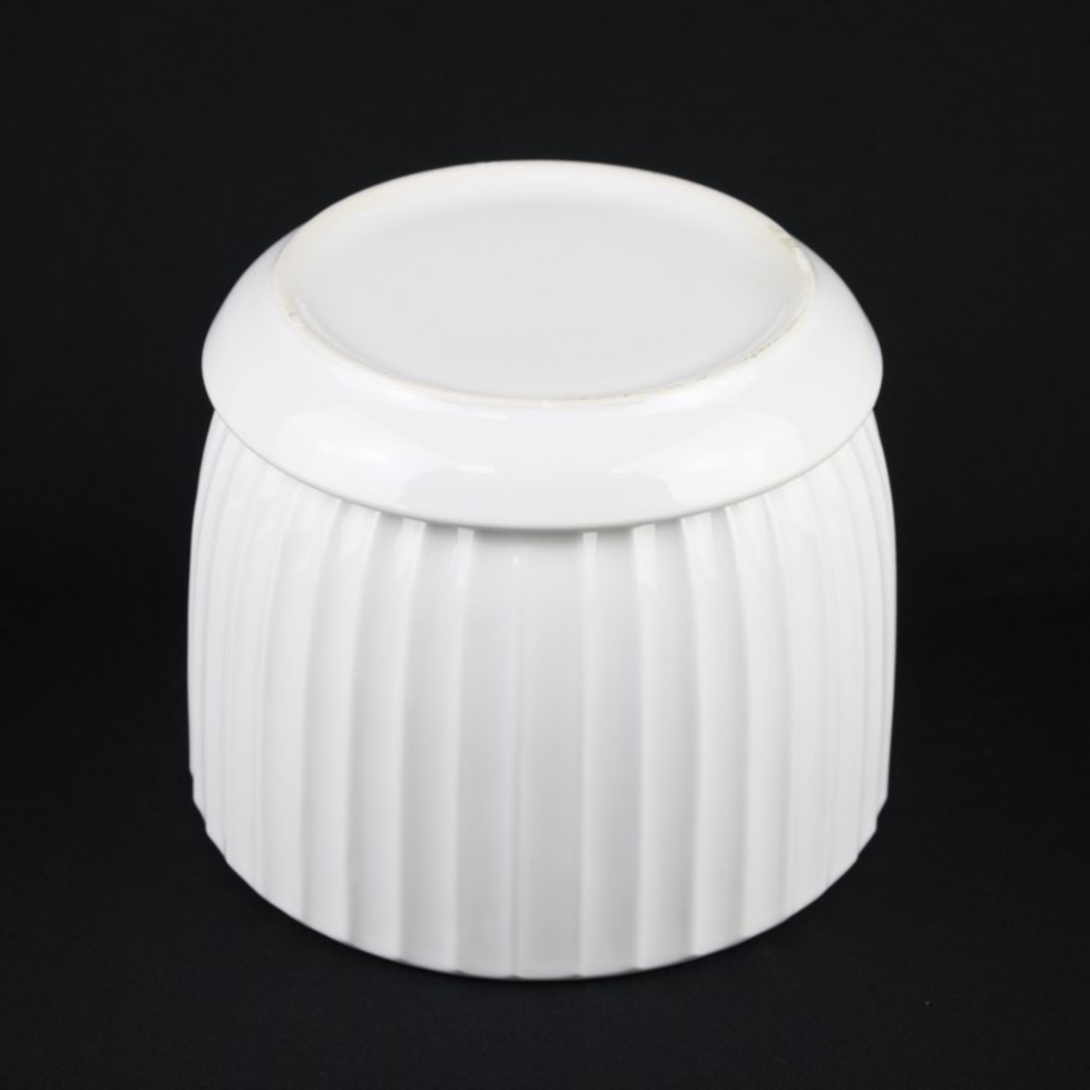 White Fluted Ceramic Planters — Set of 3