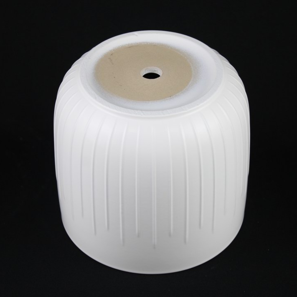 White Stoneware Planters — Set of 3