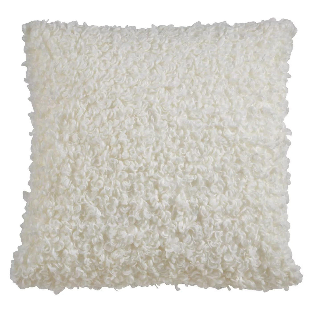 Ivory Faux-Lamb Fur Accent Pillow