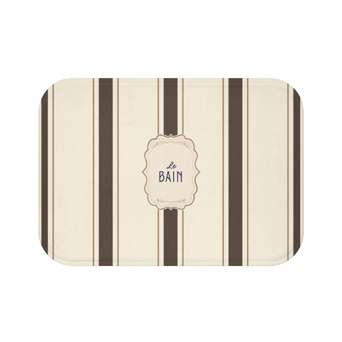 Le Bain Striped Bath Mat — Brown