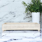 Gather Rustic Wooden Centerpiece Tray — 20 × 12 in.