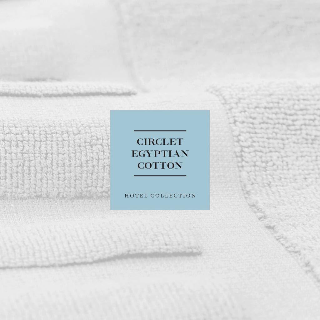 Grey & White Cotton Bath Mats — Set of 2
