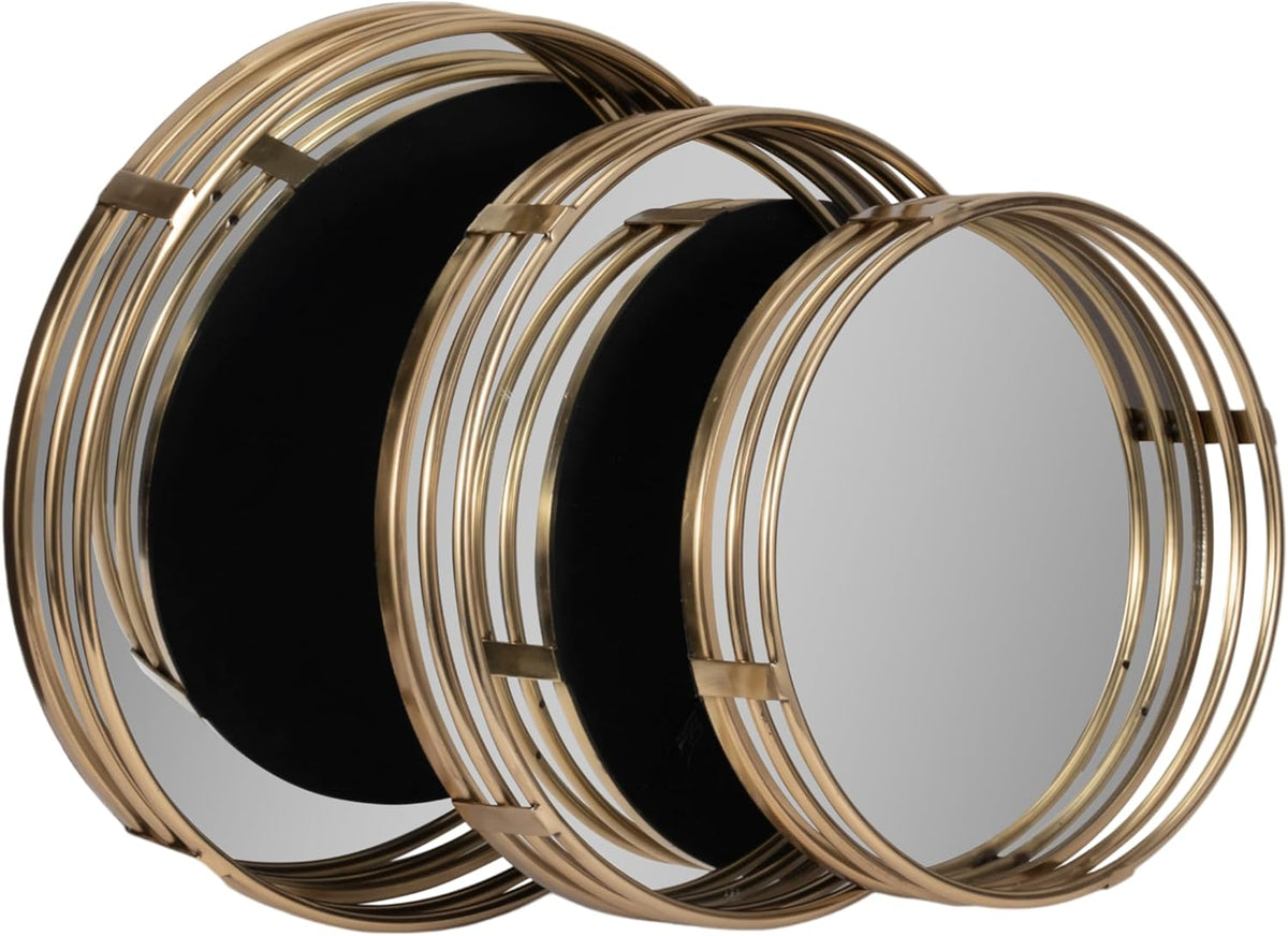 Gold Mirrored Trays — Set of 3