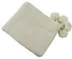 Natural Chunky Knit Pom Throw