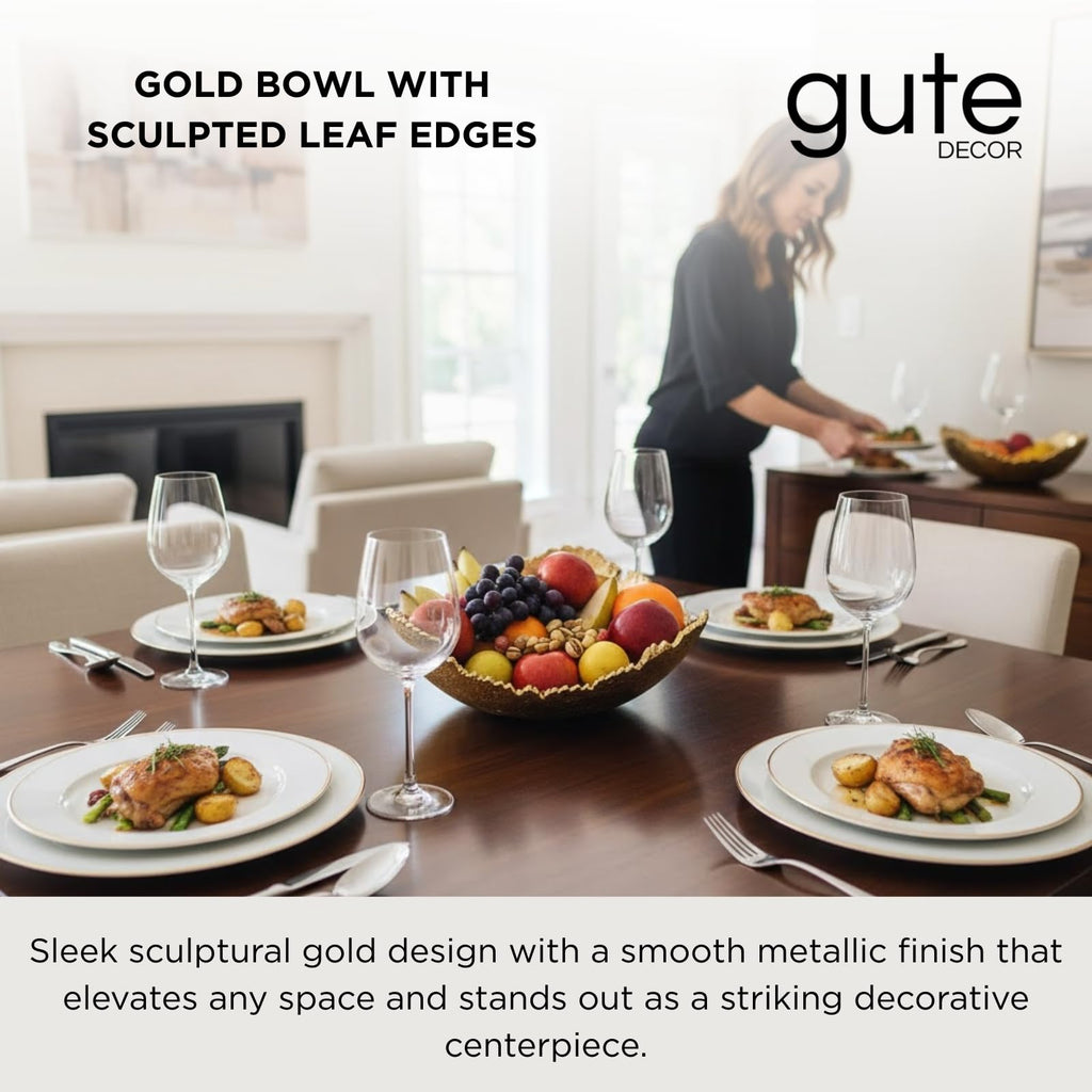 Gold Hammered Centerpiece Bowl