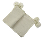 Natural Chunky Knit Pom Throw