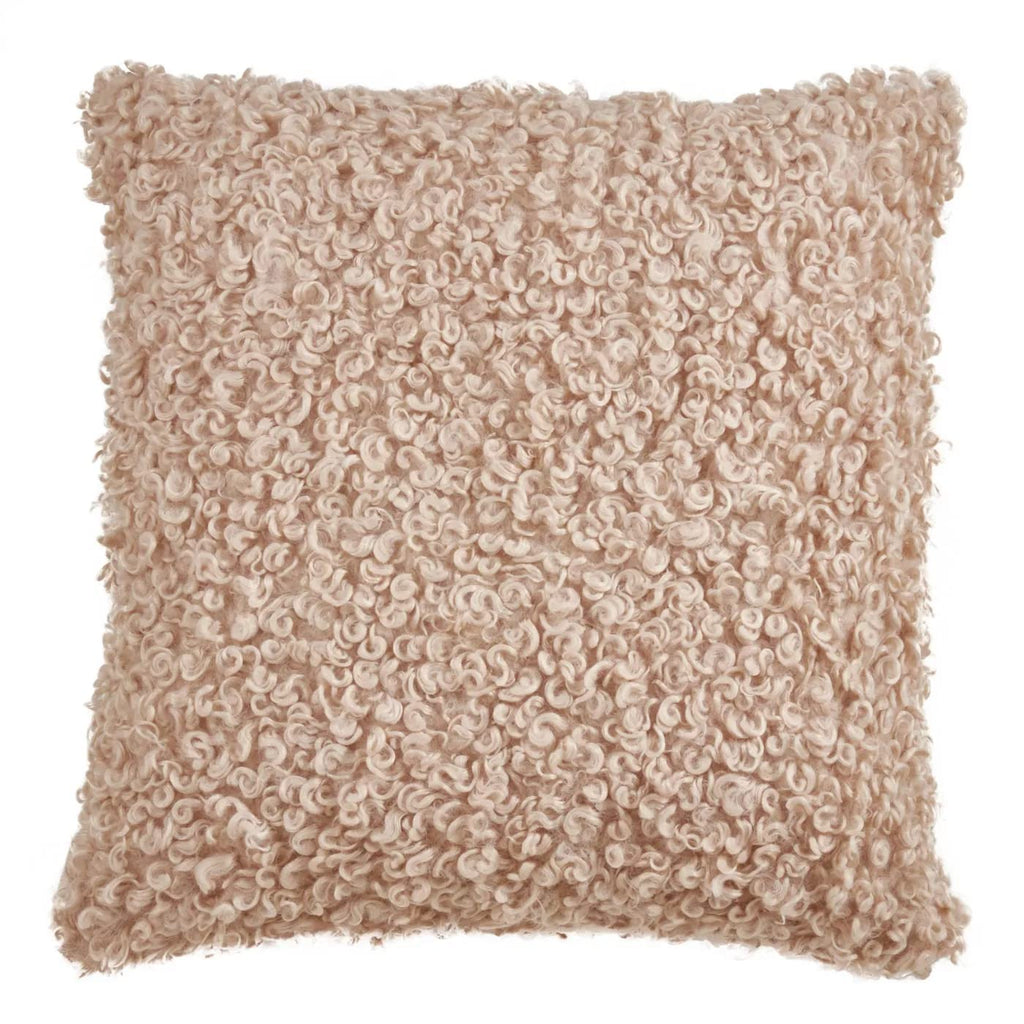 Ivory Faux-Lamb Fur Accent Pillow
