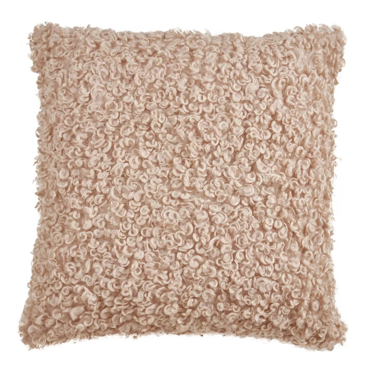 Ivory Faux-Lamb Fur Accent Pillow