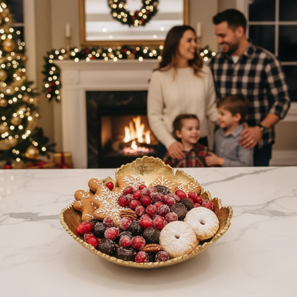 Gold Hammered Centerpiece Bowl