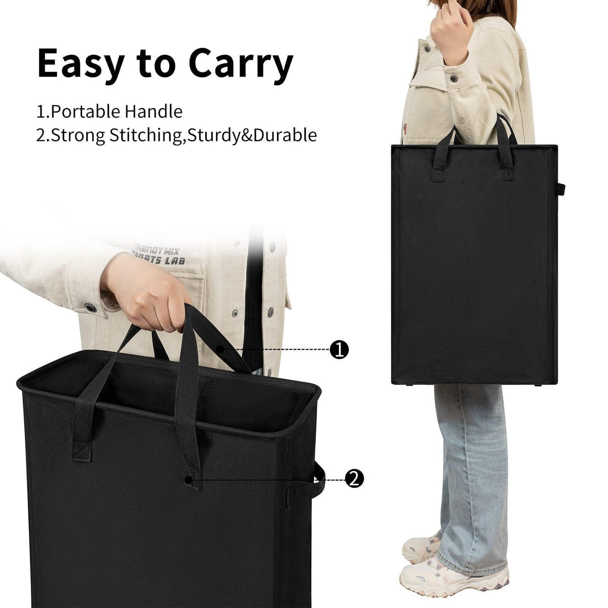 SlimSpace 45L Rolling Laundry Hamper